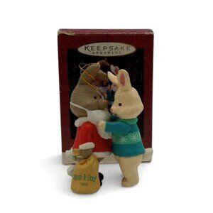 HALLMARK Keepsake Ornament Mom And Dad 1994 Handcrafted Christmas Vintage